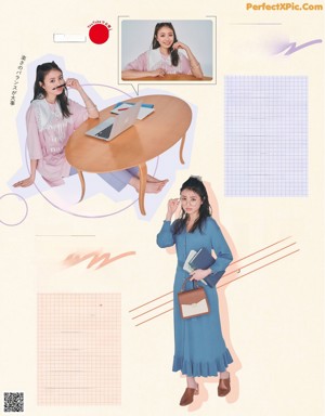 A magazine page with a picture of a woman wearing a headband.