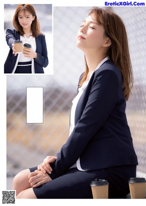 A woman in lingerie sitting on a bed.