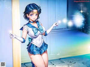 Anime girl in a sailor outfit posing for a picture.